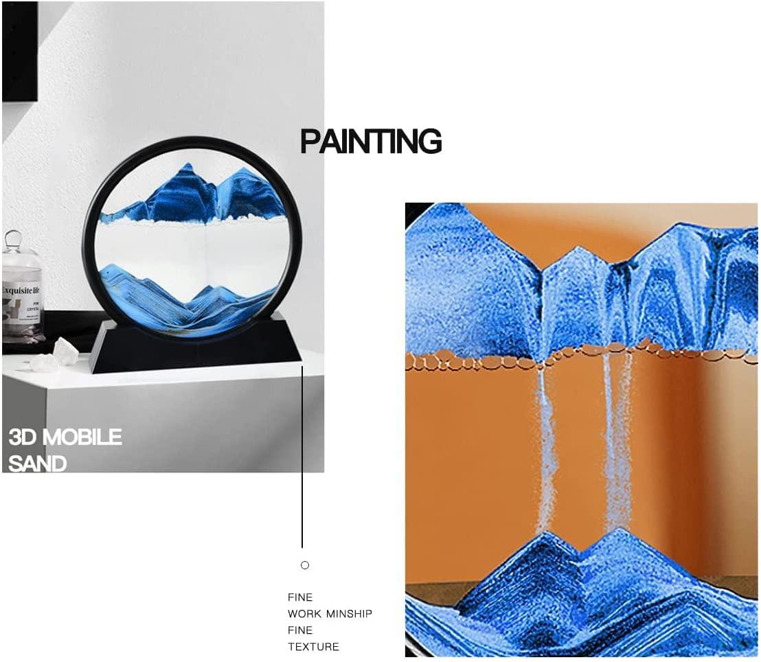 Relaxing Kinetic Sandscape Art Table Desk – 3D Moving Sand Art Decor