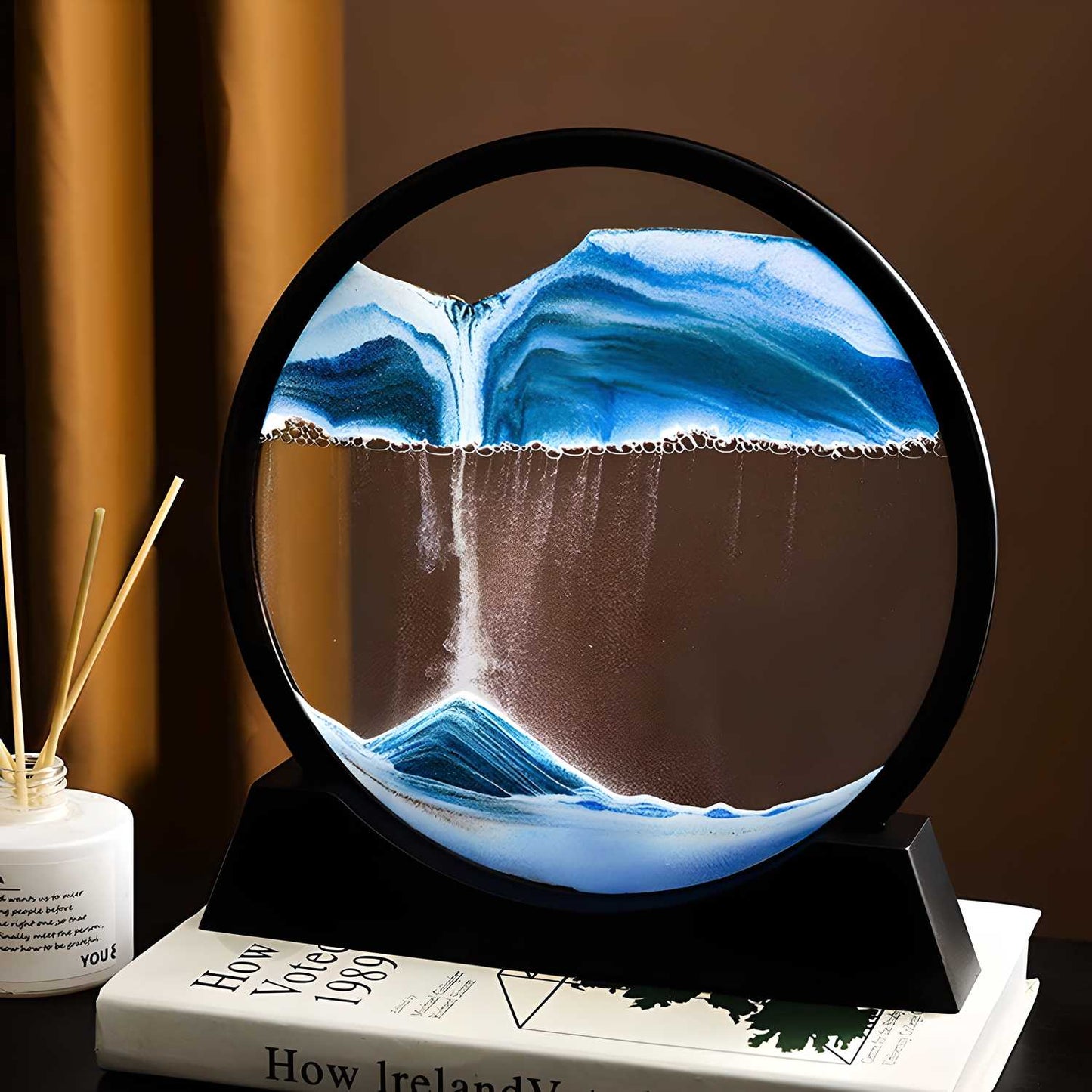 Relaxing kinetic sandscape art table desk 3D moving sand decor for home and office