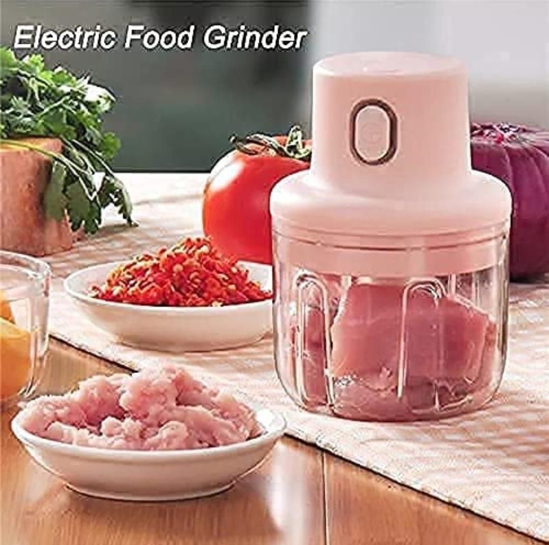 USB rechargeable electric food chopper for garlic vegetables and baby food preparation