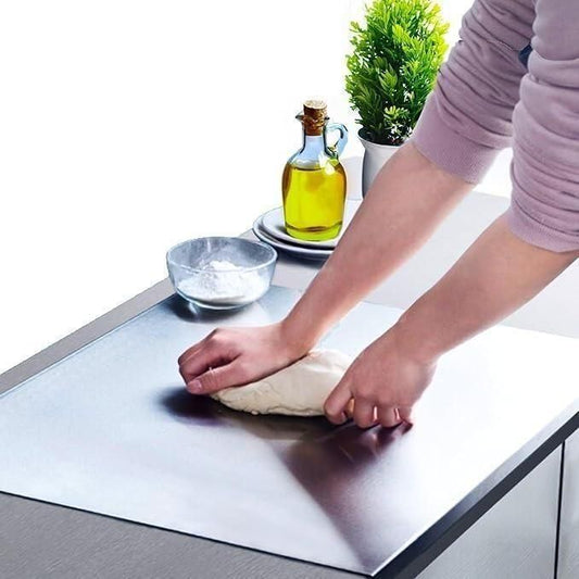 Stainless steel chopping board 35x31cm non porous kitchen cutting board