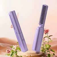 Meneflix Portable Mini Hair Straightener – Cordless Rechargeable Hot Comb