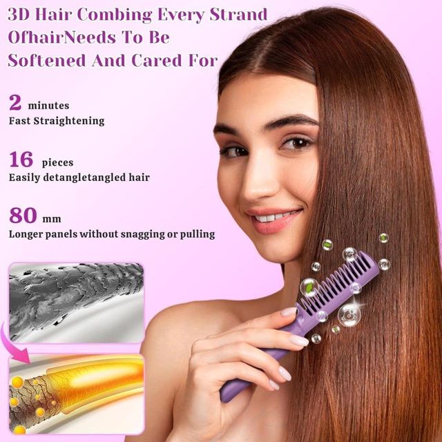 Meneflix Portable Mini Hair Straightener – Cordless Rechargeable Hot Comb